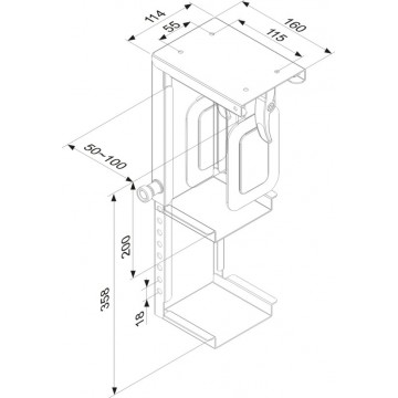 Newstar CPU-D075BLACK Desk-mounted CPU holder Nero supporto per CPU