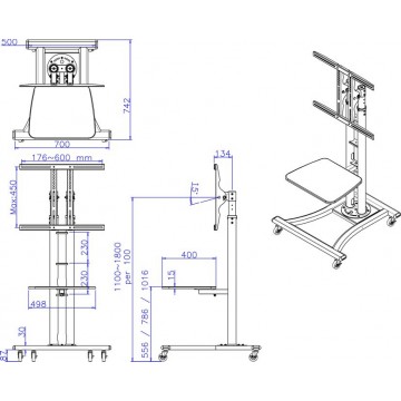 Newstar Mobiletto portatile per schermi LCD/LED/Plasma