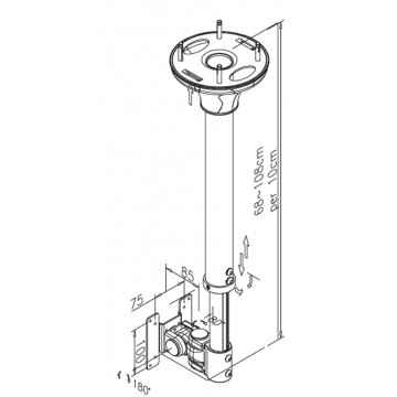 Newstar Supporto da soffitto per schermi LCD/LED/TFT