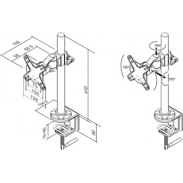 Newstar FPMA-D1010 30" Argento supporto da tavolo per Tv a schermo piatto