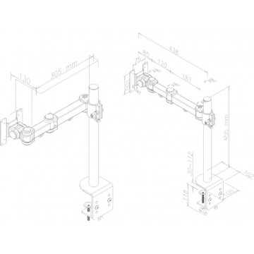 Newstar FPMA-D960G 30" Nero supporto da tavolo per Tv a schermo piatto