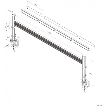 Newstar Barra portastrumenti per schermi LCD/LED/TFT