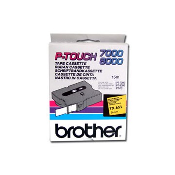 Brother TX-651 Nero su giallo TX nastro per etichettatrice