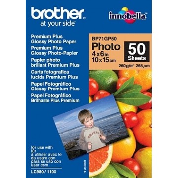 Brother BP71GP50 Premium Glossy Photo Paper Bianco