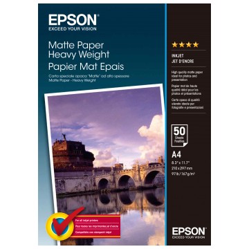 Epson Matte Paper Heavy Weight - A4 - 50 Fogli