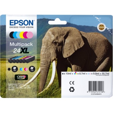 Epson Elephant Multipack 6-colours 24XL Claria Photo HD Ink