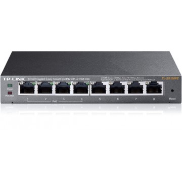 TP-LINK TL-SG108PE Non gestito Gigabit Ethernet (10/100/1000) Nero Supporto Power over Ethernet (PoE)