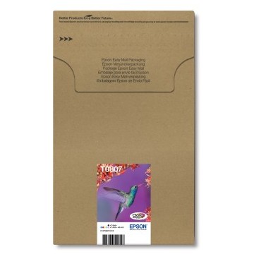 Epson Hummingbird Multipack 6 colori T0807 Claria Photographic Ink in confezione EasyMail Packaging