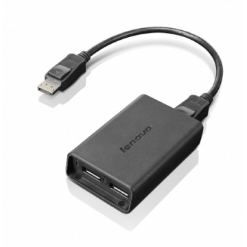 Lenovo DisplayPort to Dual-DisplayPort Monitor Cable USB A USB A Nero