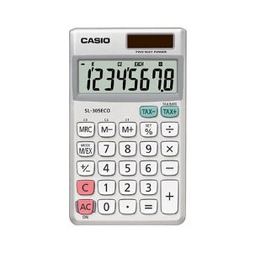 Casio SL-305ECO Tasca Basic calculator Argento, Bianco calcolatrice