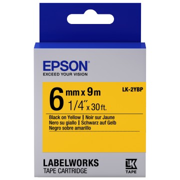 Epson Nastro fondo Pastello Giallo per testo Nero 6/9 LK-2YBP