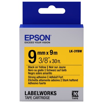 Epson Nastro fondo Pastello Giallo per testo Nero, altamente adesivo 9/9 LK-3YBW