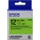 Epson Nastro fondo Fluorescente Verde per testo Nero 12/9 LK-4GBF