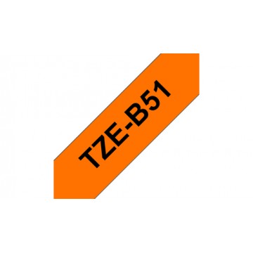 Brother TZe-B51 Black on fluorescent orange TZe