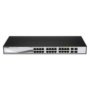 D-Link DGS-1210-24P L2 Gigabit Ethernet (10/100/1000) Nero switch di rete