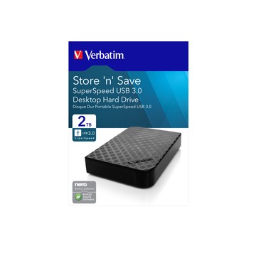 Verbatim Store 'n' Save disco rigido esterno 2000 GB Nero