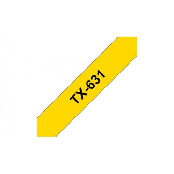Brother TX-631 Nero su giallo TX nastro per etichettatrice
