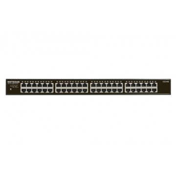 Netgear GS348 No gestito Gigabit Ethernet (10/100/1000) 1U Nero