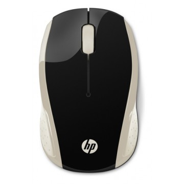 HP 200 (Silk Gold) RF Wireless 1000DPI Ambidestro Nero, Oro mouse
