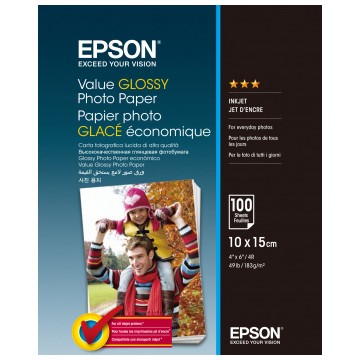 Epson Value Glossy Photo Paper - 10x15cm - 100 Fogli