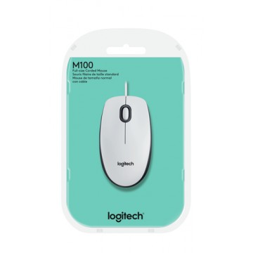 Logitech M100 USB Ottico 1000DPI Ambidestro Bianco mouse