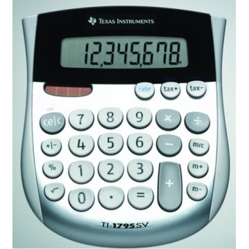 Texas Instruments TI-1795 SV Scrivania Calcolatrice di base Nero, Argento, Bianco calcolatrice