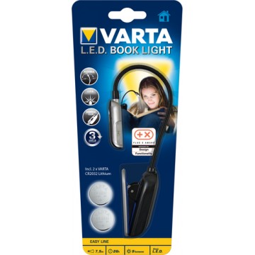 Varta 16618101421 Torcia elettrica con clip LED Nero, Argento