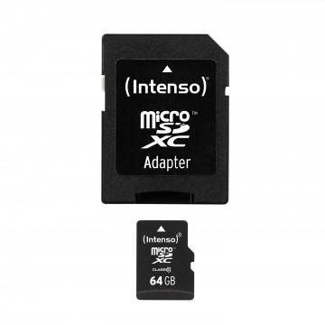 MICRO SD CON ADATTATORE 64GB C10