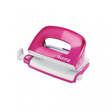 Leitz NeXXt Series WOW Metal Mini Hole Punch 10fogli Metallico, Rosa, Bianco perforatore e accessori