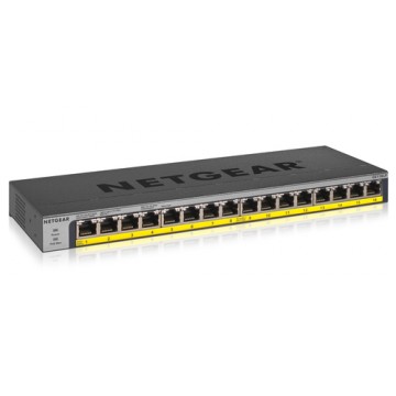 Netgear GS116LP No gestito Gigabit Ethernet (10/100/1000) Supporto Power over Ethernet (PoE) Nero
