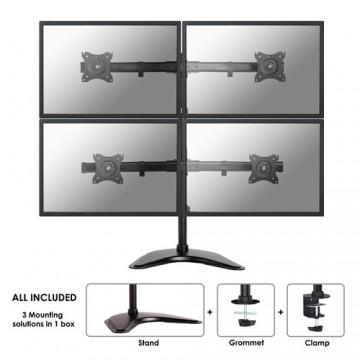 Newstar NM-D335D4BLACK supporto da tavolo per Tv a schermo piatto 68,6 cm (27") Nero