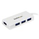 StarTech.com Hub portatile mini USB 3.0 SuperSpeed a 4 porte - Perno e concentratore per Ultrabook USB 3.0 con cavo integrato - 