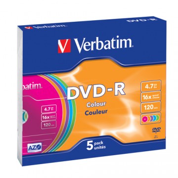 Verbatim DVD-R Colour 4,7 GB 5 pezzo(i)