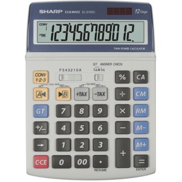 Sharp EL2125C calcolatrice Desktop Calcolatrice finanziaria Nero, Blu, Grigio