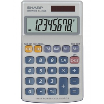 Sharp EL-250S calcolatrice Tasca Calcolatrice finanziaria Blu, Grigio