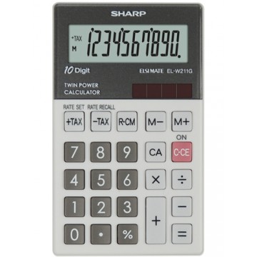 Sharp EL-W211G calcolatrice Tasca Calcolatrice finanziaria Grigio