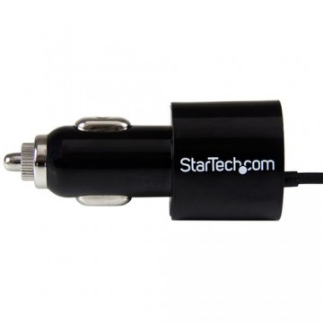 StarTech.com Caricatore da auto a doppia presa con cavo Micro-USB piu porta USB - Alta potenza ( 21 Watt / 4.2A ) - Nero
