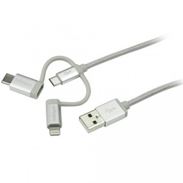 StarTech.com Cavo USB-C Multi Carica - Lightning USB, Micro-B - Intrecciato - 1m
