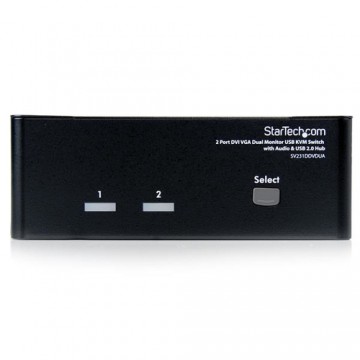 StarTech.com Switch KVM doppio monitor VGA DVI 2 porte USB con audio e hub USB 2.0