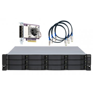 QNAP TL-R1200S-RP contenitore di unità di archiviazione 2.5/3.5" Enclosure HDD/SSD Nero, Grigio