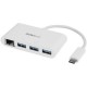 StarTech.com Hub USB 3.0 a 3 porte con Gigabit Ethernet - USB-C a 3x USB-A - Bianco