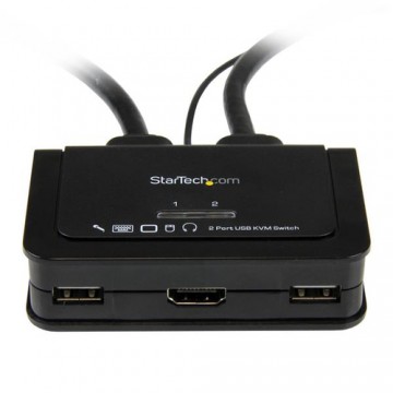 StarTech.com Switch KVM cavo HDMI USB 2 porte con audio e switch remoto – Alimentazione USB