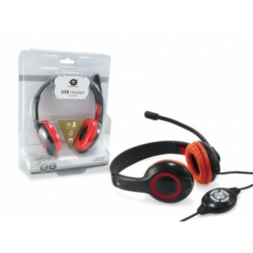 Conceptronic CCHATSTARU2R Cuffia Padiglione auricolare Rosso