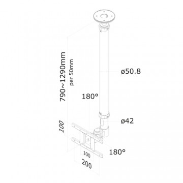 Newstar Supporto da soffitto per schermi LCD/LED/TFT