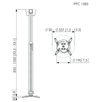 Vogel's PPC 1585 Soffitto Argento supporto per proiettore