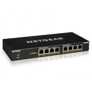 Netgear GS308PP Non gestito Gigabit Ethernet (10/100/1000) Nero Supporto Power over Ethernet (PoE)