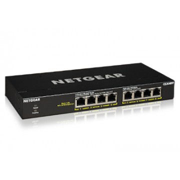 Netgear GS308PP Non gestito Gigabit Ethernet (10/100/1000) Nero Supporto Power over Ethernet (PoE)