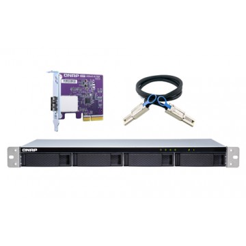 QNAP TL-R400S contenitore di unità di archiviazione 2.5/3.5" Enclosure HDD/SSD Nero, Grigio