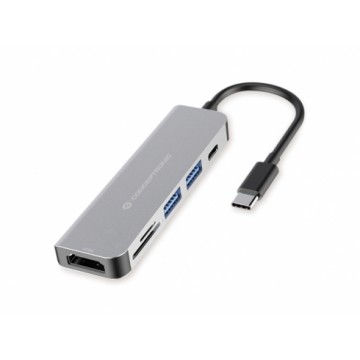 Conceptronic DONN02G hub di interfaccia USB 3.2 Gen 1 (3.1 Gen 1) Type-C 5000 Mbit/s Alluminio