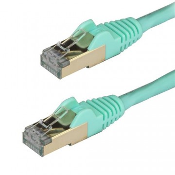 StarTech.com Cavo di Rete Ethernet Cat6a - Cavo Schermato STP da 50cm - Turchese